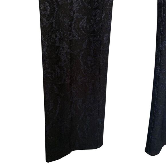 Cache Womens Textured Lace Bootcut Stretch Black Whimsigoth Floral Pants sz 14 - Picture 7 of 16